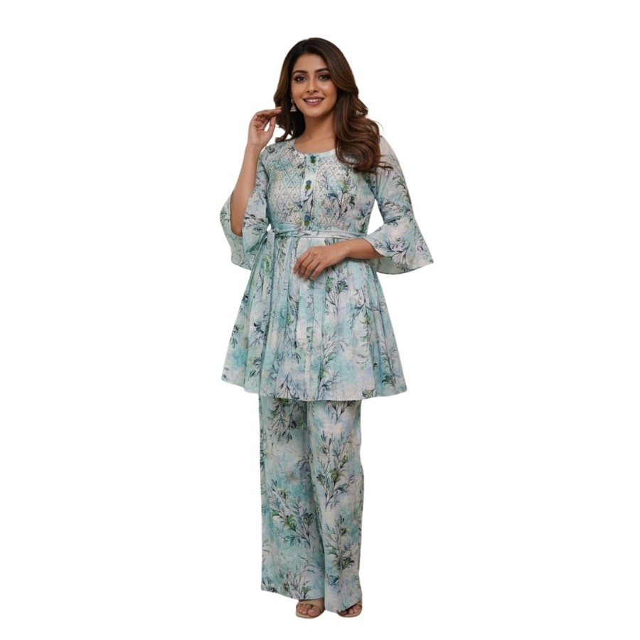 Floral Charm Peplum 2-Piece Set